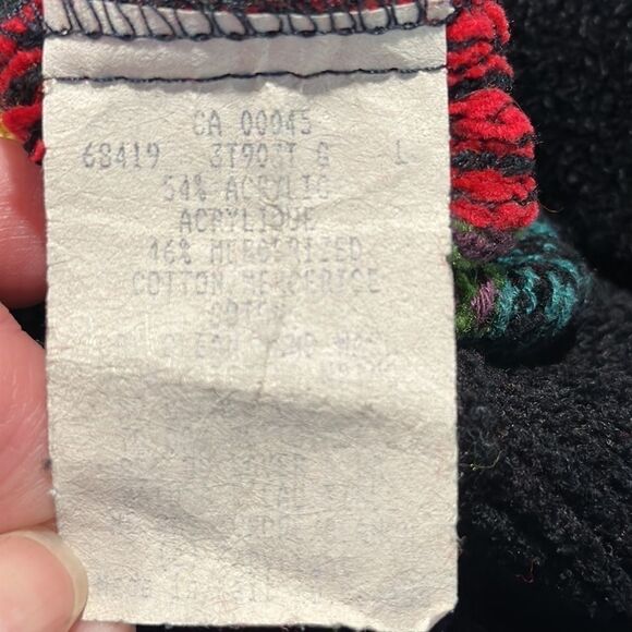 Vintage Tundra Canada Coogi Style 3D Knit Sweater Multicolor Cosby 90s Large - Picture 15 of 15